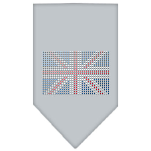 British Flag Rhinestone Bandana Grey Large